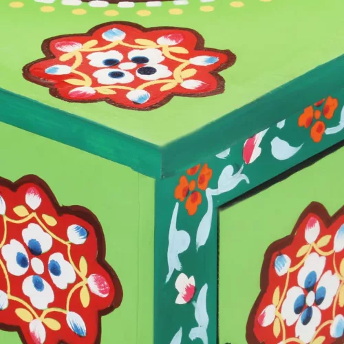  kézzel festett többszínű tömör mangófa tálaló 70 x 35 x 60 cm