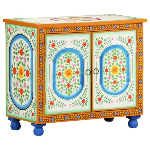  kézzel festett tömör mangófa tálalószekrény 70 x 35 x 60 cm