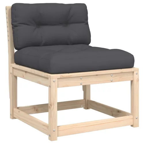  5 részes tömör fenyőfa kerti ülőgarnitúra párnával