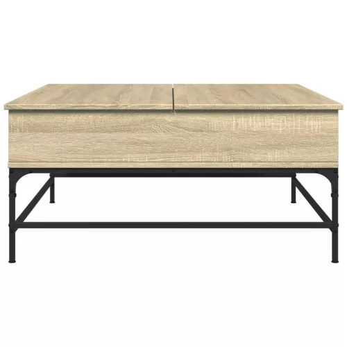  sonoma tölgy szerelt fa és fém dohányzóasztal 95 x 95 x 45 cm