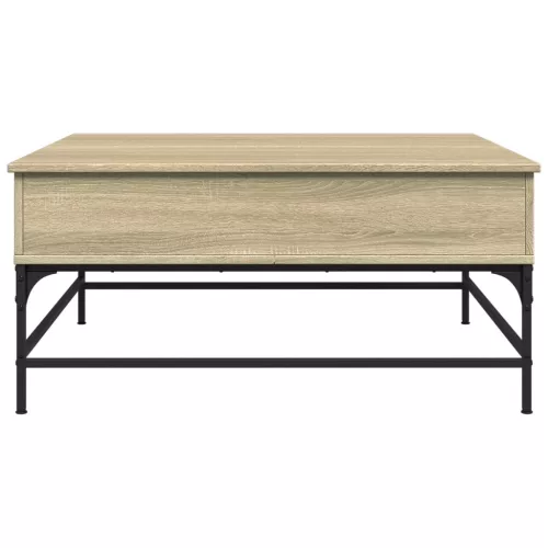  sonoma tölgy szerelt fa és fém dohányzóasztal 95 x 95 x 45 cm