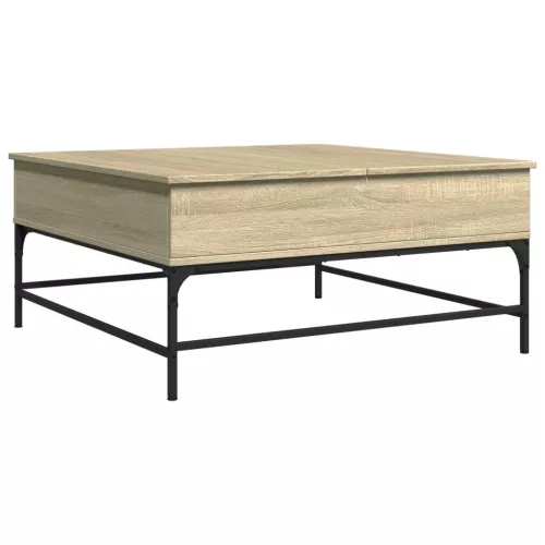  sonoma tölgy szerelt fa és fém dohányzóasztal 95 x 95 x 45 cm
