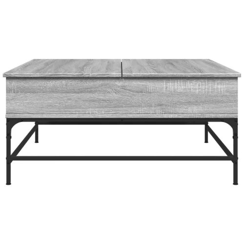  szürke sonoma szerelt fa és fém dohányzóasztal 95 x 95 x 45 cm