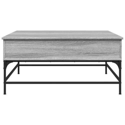 szürke sonoma szerelt fa és fém dohányzóasztal 95 x 95 x 45 cm