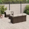  6 részes barna polyrattan kerti ülőgarnitúra párnával