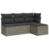  4 részes szürke polyrattan kerti ülőgarnitúra párnákkal