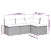  4 részes szürke polyrattan kerti ülőgarnitúra párnákkal