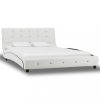 VID fehér műbőr ágy matraccal 120 x 200 cm
