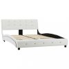 VID fehér műbőr ágy matraccal 120 x 200 cm