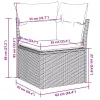  6 részes fekete polyrattan kerti ülőgarnitúra párnákkal