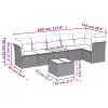  7 részes bézs polyrattan kerti ülőgarnitúra párnákkal