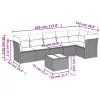  7 részes barna polyrattan kerti ülőgarnitúra párnákkal