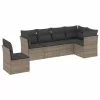  6 részes szürke polyrattan kerti ülőgarnitúra párnákkal