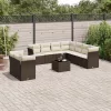  10 részes barna polyrattan kerti ülőgarnitúra párnákkal