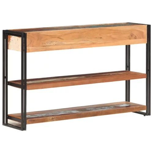  tömör újrahasznosított fa tálalószekrény 120 x 30 x 75 cm