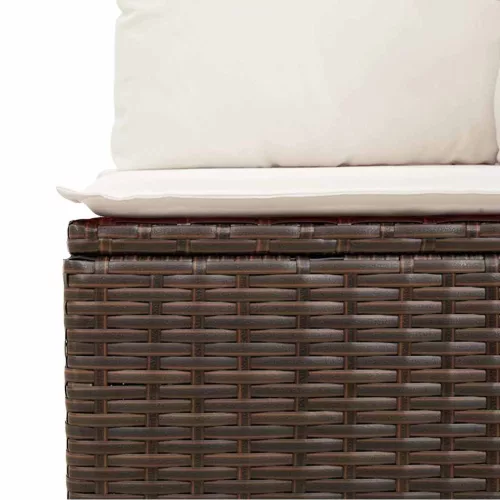  8 részes barna polyrattan kerti ülőgarnitúra párnákkal
