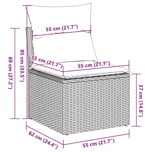  8 részes barna polyrattan kerti ülőgarnitúra párnákkal