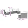  9 részes barna polyrattan kerti ülőgarnitúra párnákkal