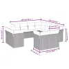  11 részes bézs polyrattan kerti ülőgarnitúra párnákkal