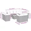  12 részes világosszürke polyrattan kerti ülőgarnitúra párnával