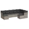  9 részes világosszürke polyrattan kerti ülőgarnitúra párnával