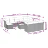  13 részes szürke polyrattan kerti ülőgarnitúra párnákkal