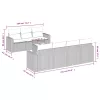  8 részes szürke polyrattan kerti ülőgarnitúra párnákkal