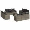  13 részes szürke polyrattan kerti ülőgarnitúra párnákkal