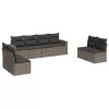  8 részes szürke polyrattan kerti ülőgarnitúra párnákkal