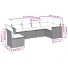  6 részes világosszürke polyrattan kerti ülőgarnitúra párnákkal