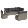  8 részes szürke polyrattan kerti ülőgarnitúra párnákkal