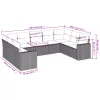  9 részes bézs polyrattan kerti ülőgarnitúra párnákkal