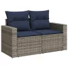  9 részes szürke polyrattan kerti ülőgarnitúra párnával
