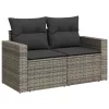  10 részes szürke polyrattan kerti ülőgarnitúra párnákkal