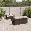  6 részes barna polyrattan kerti ülőgarnitúra párnával