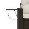  6 részes barna polyrattan kerti ülőgarnitúra párnával