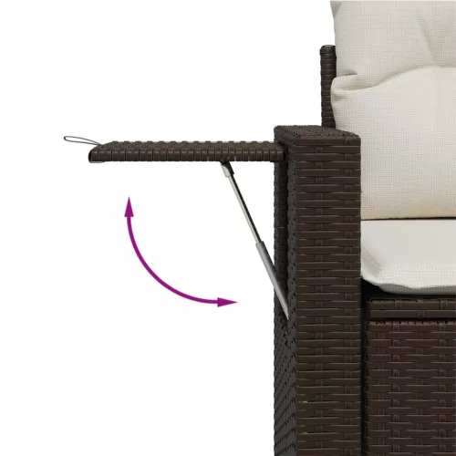  6 részes barna polyrattan kerti ülőgarnitúra párnával