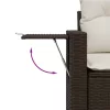  8 részes barna polyrattan kerti ülőgarnitúra párnákkal