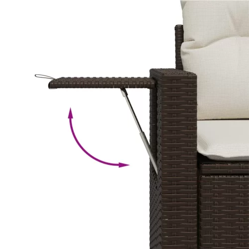  8 részes barna polyrattan kerti ülőgarnitúra párnákkal