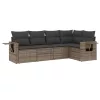  5 részes szürke polyrattan kerti ülőgarnitúra párnákkal