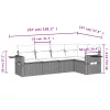  5 részes szürke polyrattan kerti ülőgarnitúra párnákkal