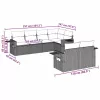  7 részes világosszürke polyrattan kerti ülőgarnitúra párnákkal