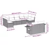  9 részes világosszürke polyrattan kerti ülőgarnitúra párnával