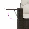  9 részes barna polyrattan kerti ülőgarnitúra párnákkal