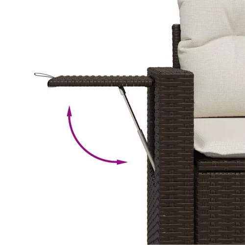  9 részes barna polyrattan kerti ülőgarnitúra párnákkal