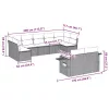  9 részes barna polyrattan kerti ülőgarnitúra párnákkal
