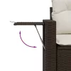  10 részes barna polyrattan kerti ülőgarnitúra párnákkal