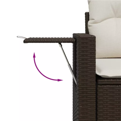  10 részes barna polyrattan kerti ülőgarnitúra párnákkal