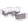  10 részes barna polyrattan kerti ülőgarnitúra párnákkal