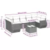  8 részes világosszürke polyrattan kerti ülőgarnitúra párnával